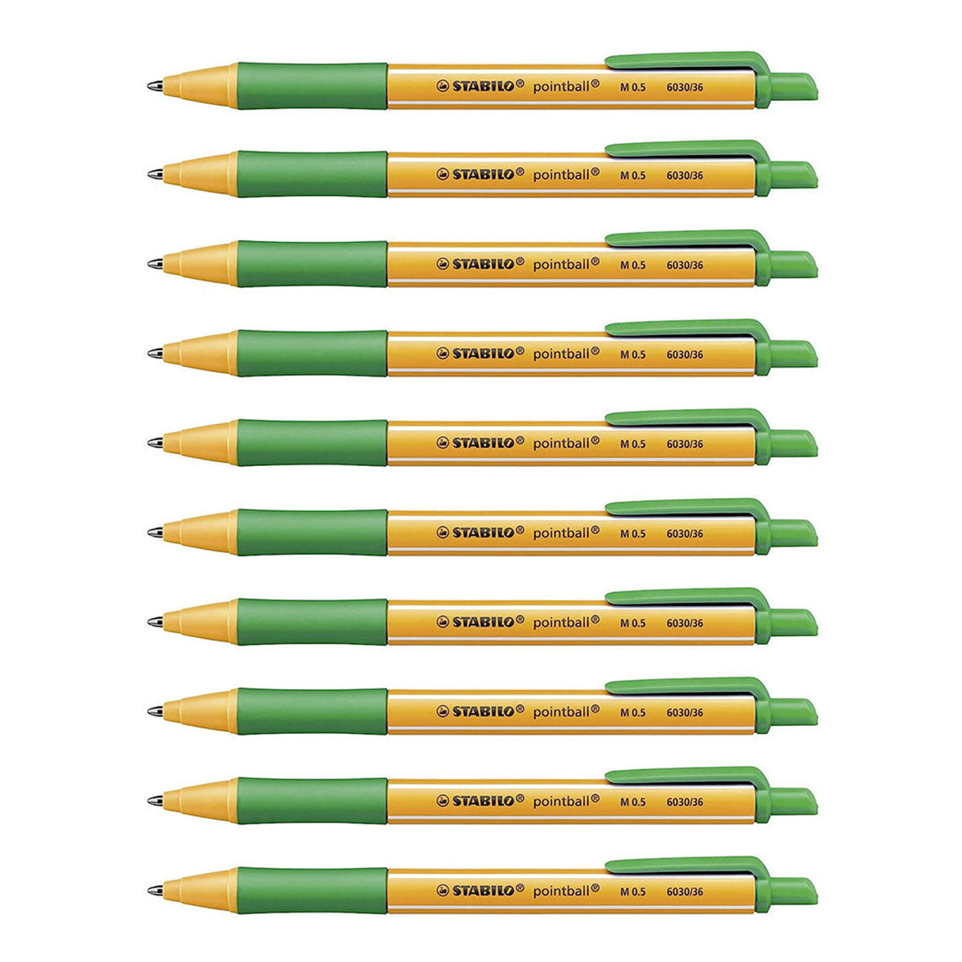 Stabilo Pointball Ballpoint Pen in Green – 10 Pcs