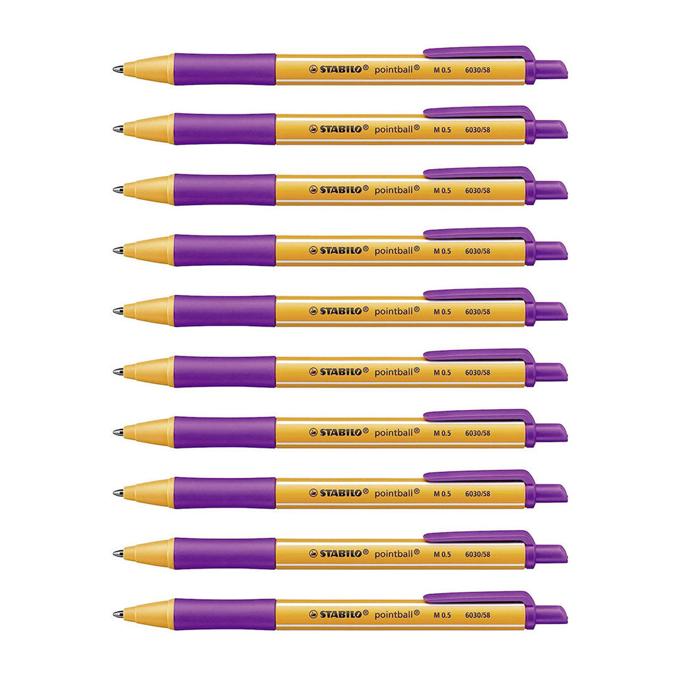 Stabilo Pointball Ballpoint Pen in Lilac – 10 Pcs