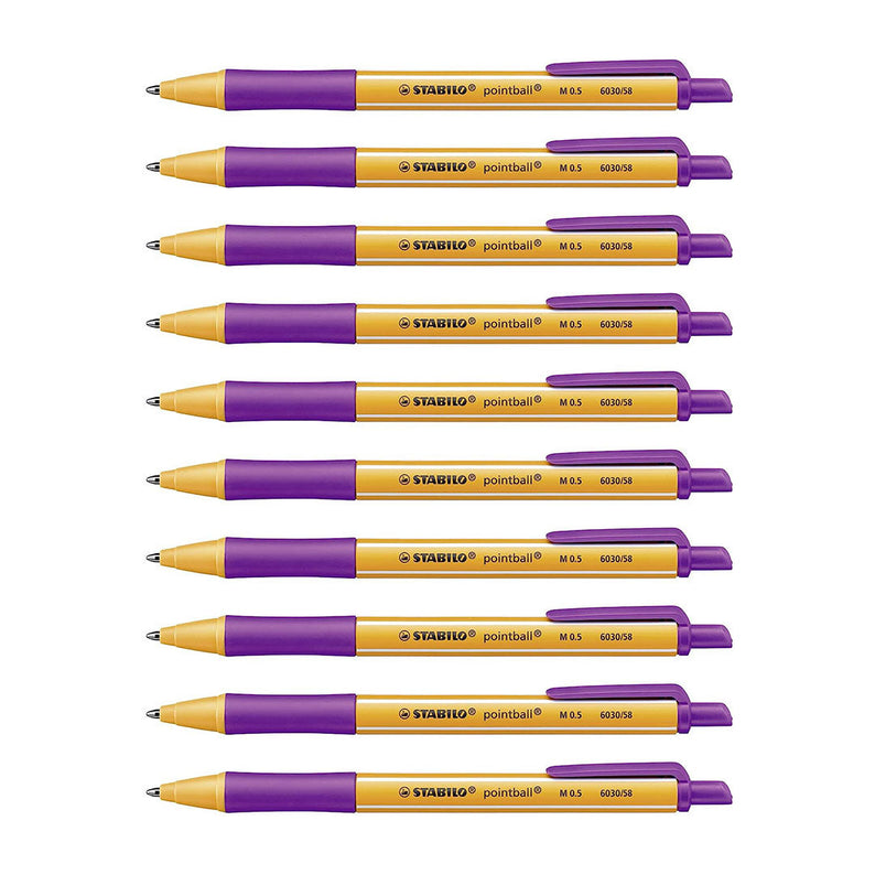 Stabilo | Pointball | Ballpoint Pen | Lilac | Pack Of 10