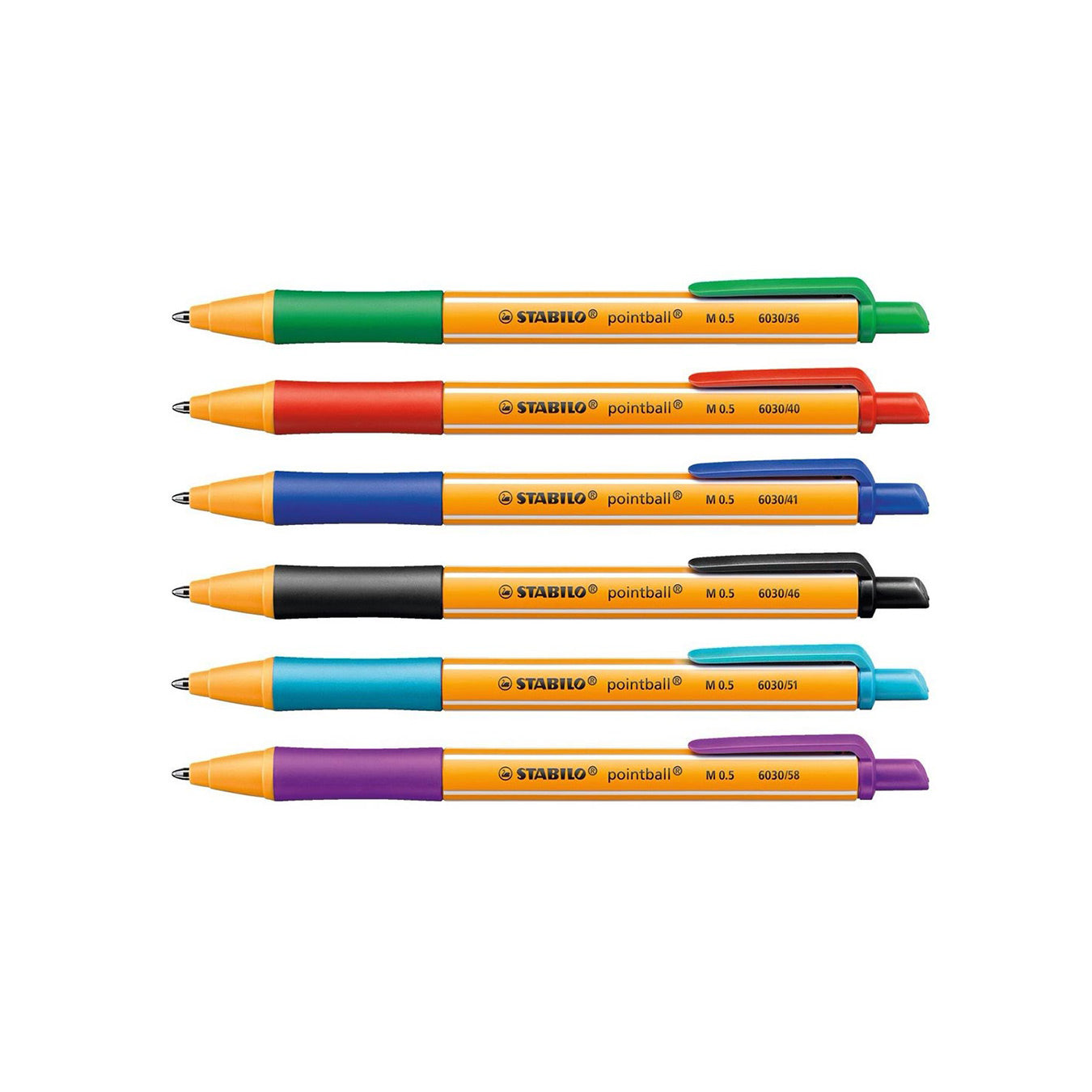 Stabilo | Pointball | Ballpoint Pen | Multicolored | Pack Of 6