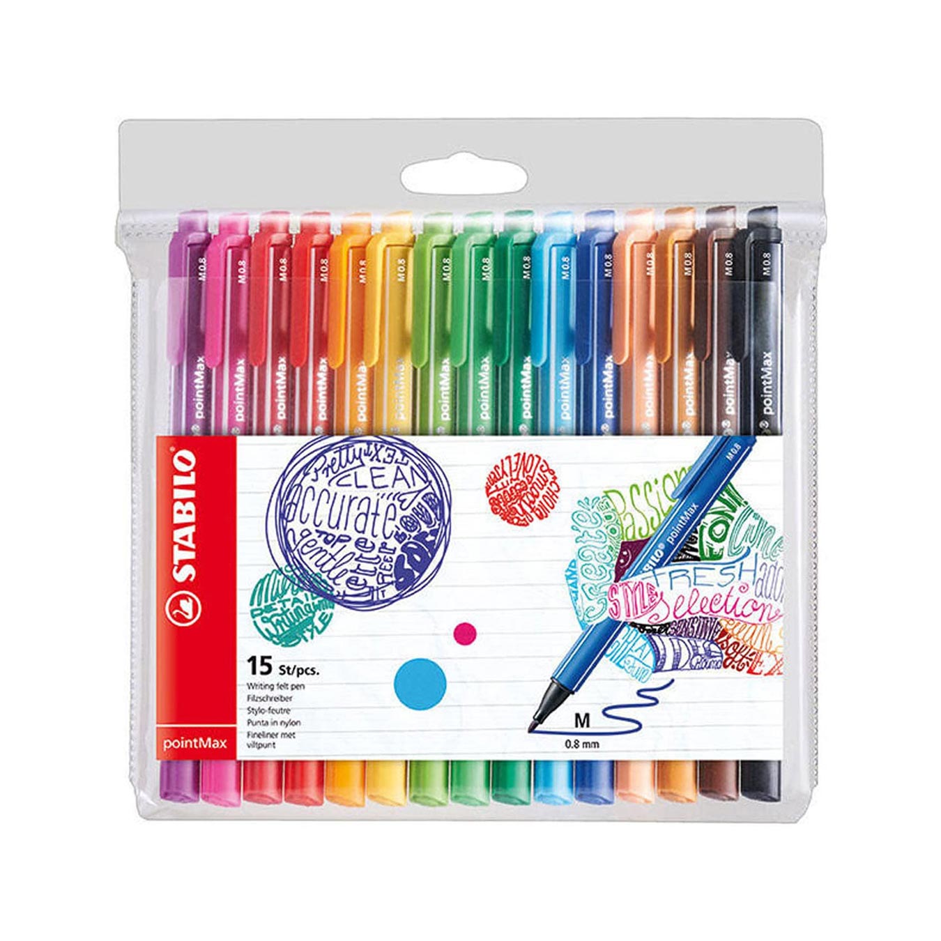 STABILO pointMax Felt-Tip Pen - Pack of 15 Colors