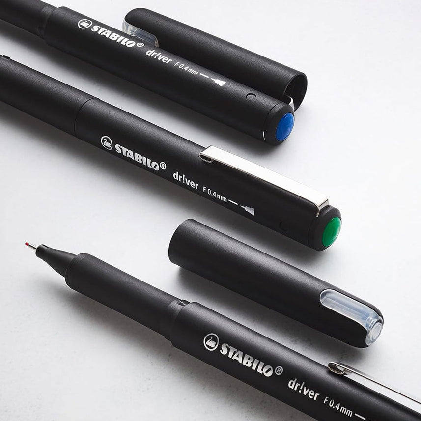 Stabilo dr!ver Premium Fineliner Green – Fine Nib, Pack of 5