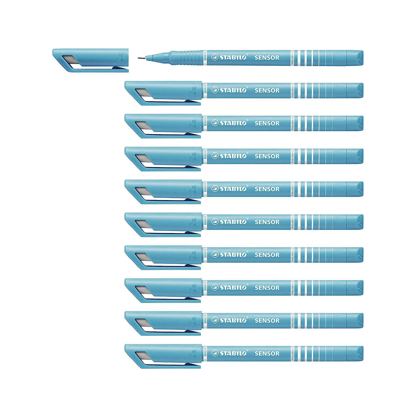 STABILO Sensor Fine Tip Fineliner Pen in Turquoise (Set of 10)