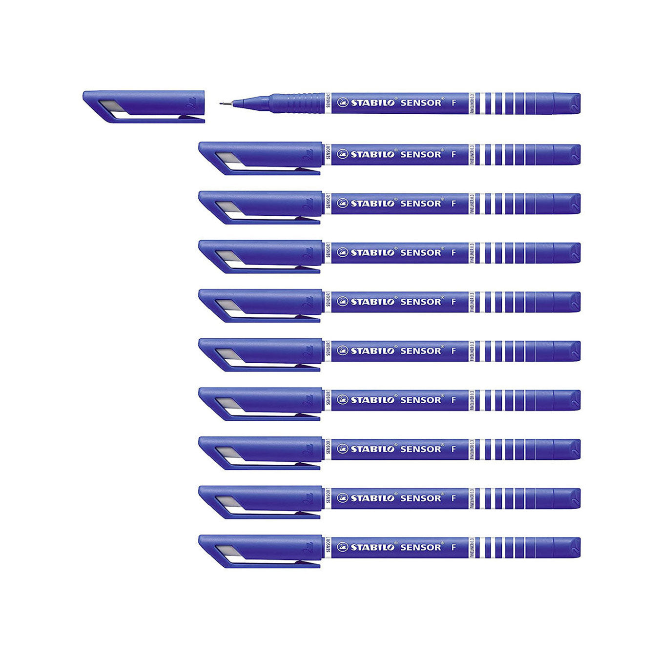STABILO Sensor Fine Tip Blue Fineliner Pen (Set of 10)