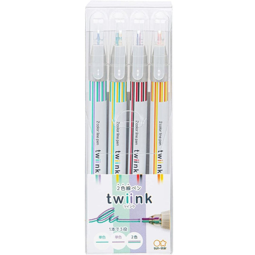 Sun Star Double Color Pens-Set Of 4 - SCOOBOO - S4540840 - Fineliner