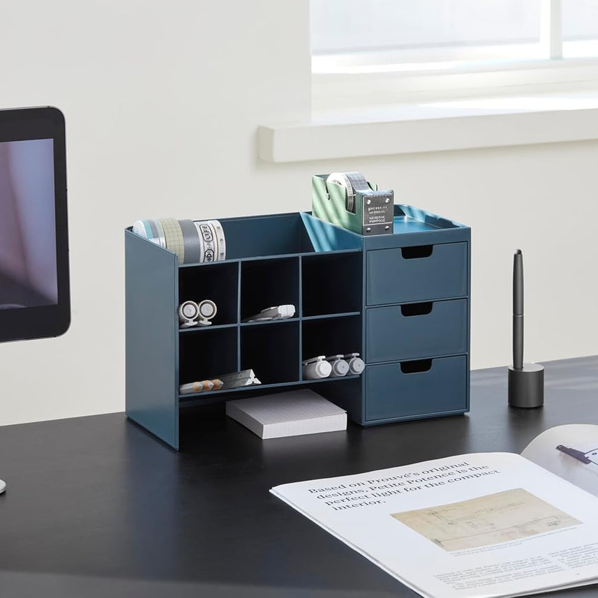 Sysmax Hive Stack Modular Desk Organizer with 3 Drawers – Persian Blue - penpencilink