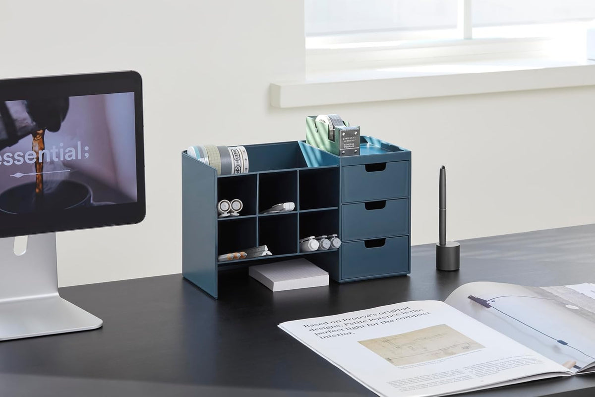 Sysmax Hive Stack Modular Desk Organizer with 3 Drawers – Persian Blue - penpencilink
