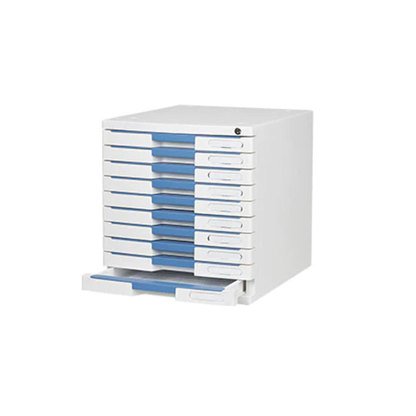 Sysmax New Max Lockable File Cabinet 10 Drawers - Blue