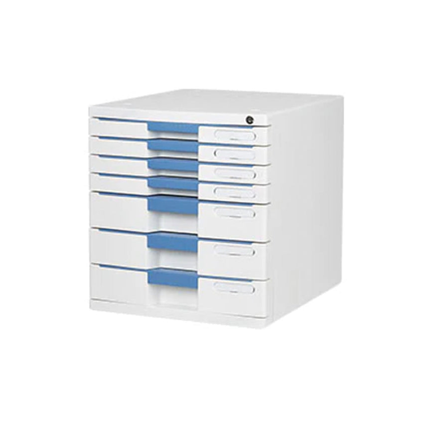 Sysmax New Max Lockable File Cabinet 7 Drawers - Blue