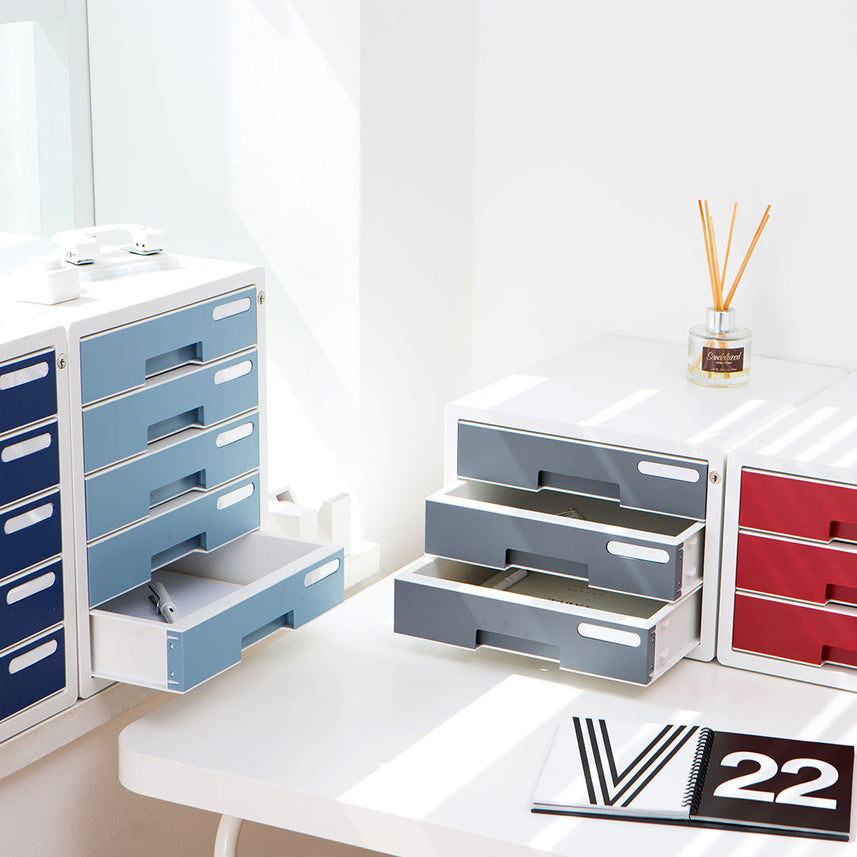 Sysmax | Lockable File Cabinet | 3 Drawers | Navy Blue|Deluxe Color | For Office School  & Hospital