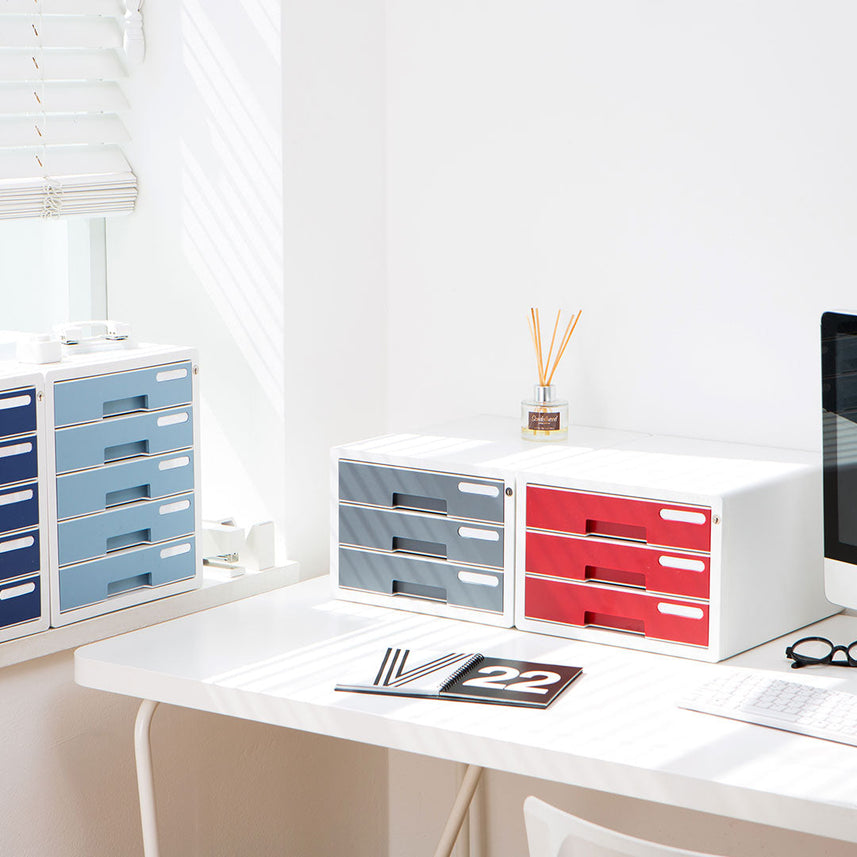 Sysmax | Lockable File Cabinet | 3 Drawers | Grey|Deluxe Color | For Office School  & Hospital