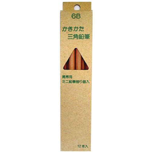Thick Triangular Wooden Pencil with Sharpener Set / Kita-Boshi Pencil