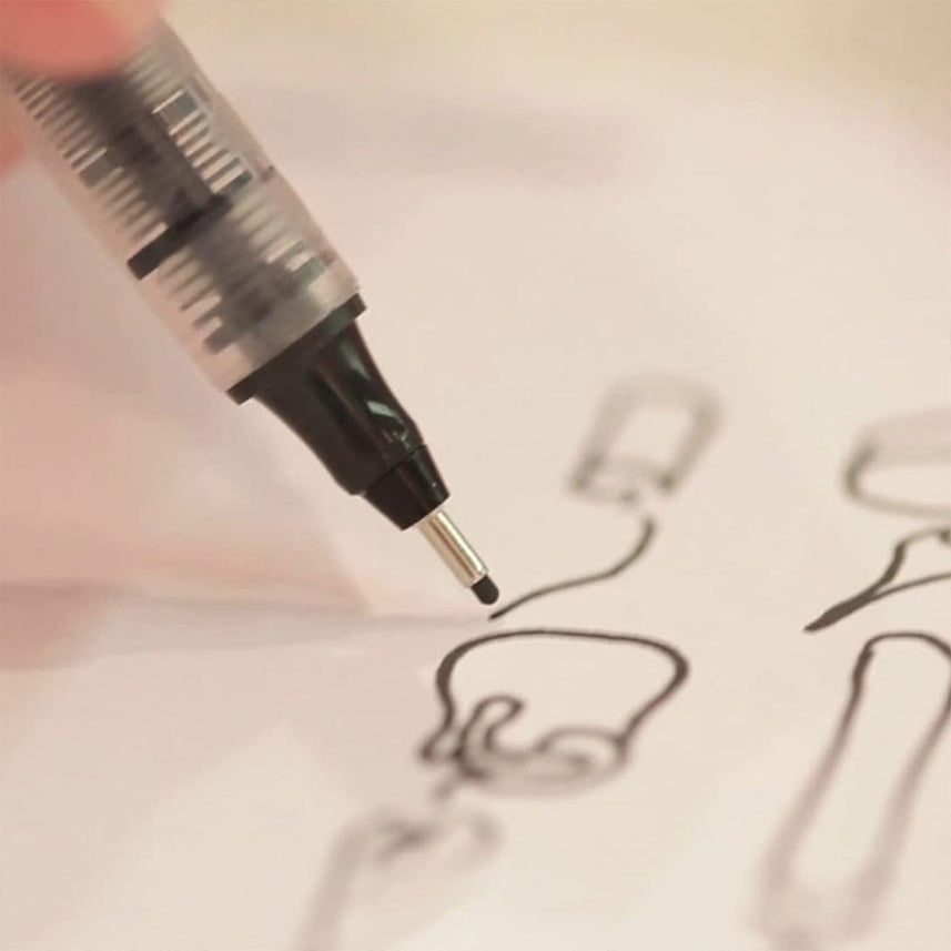 Rotring Tikky Graphic Pigment Liner 0.1mm & 0.5mm Pens - 2 Each With Black Pigmented Ink, Fibre Tip, 4 Pen Set for Art Drawings Mandala Calligraphy Outline Art & Craft