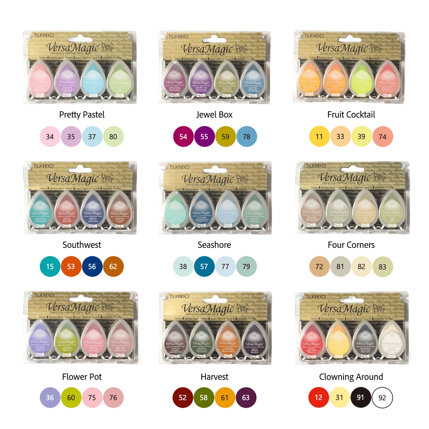 Tsukineko | Stamp Ink Pad | VersaMagic Dewdrop | 4-Color Set