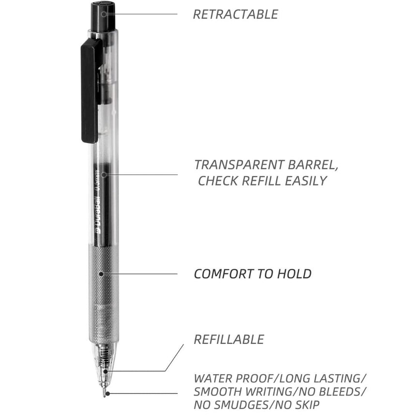 TURBO GEL PEN 0.5mm - INDOFUTURE - TURBO-20-BLACK - Gel Pens