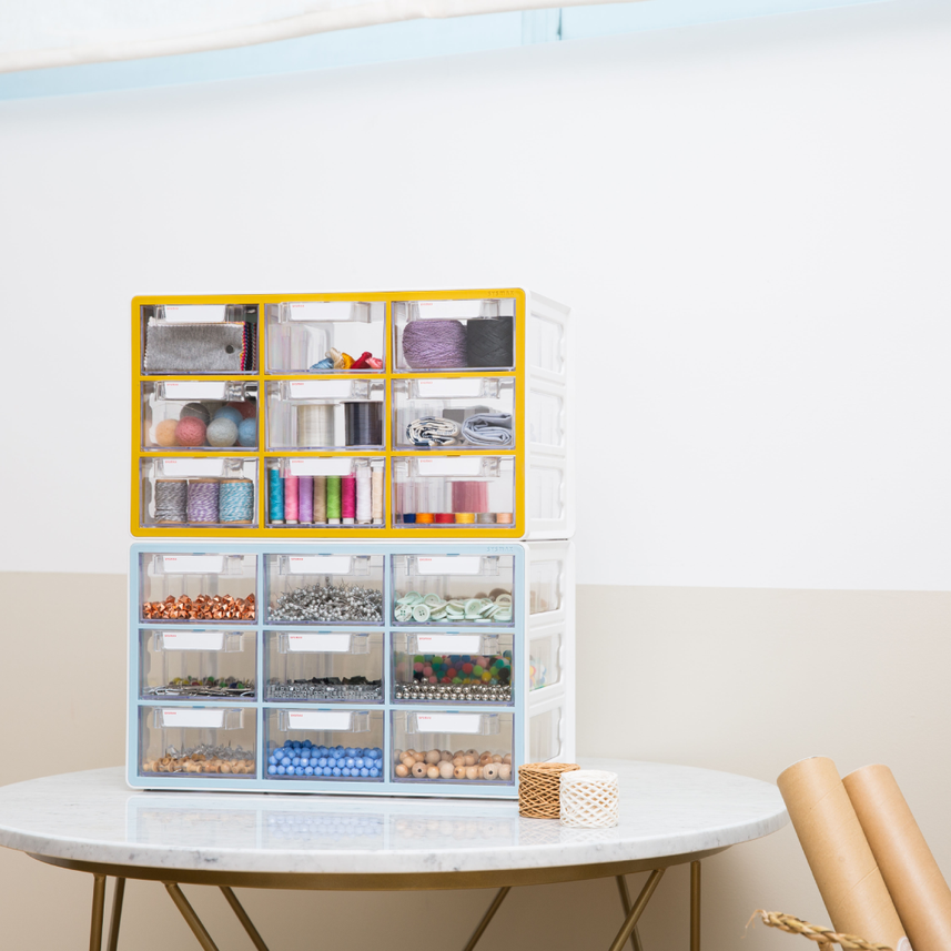 Sysmax Up System Multi Utility Storage Box 9 Drawers - Yellow