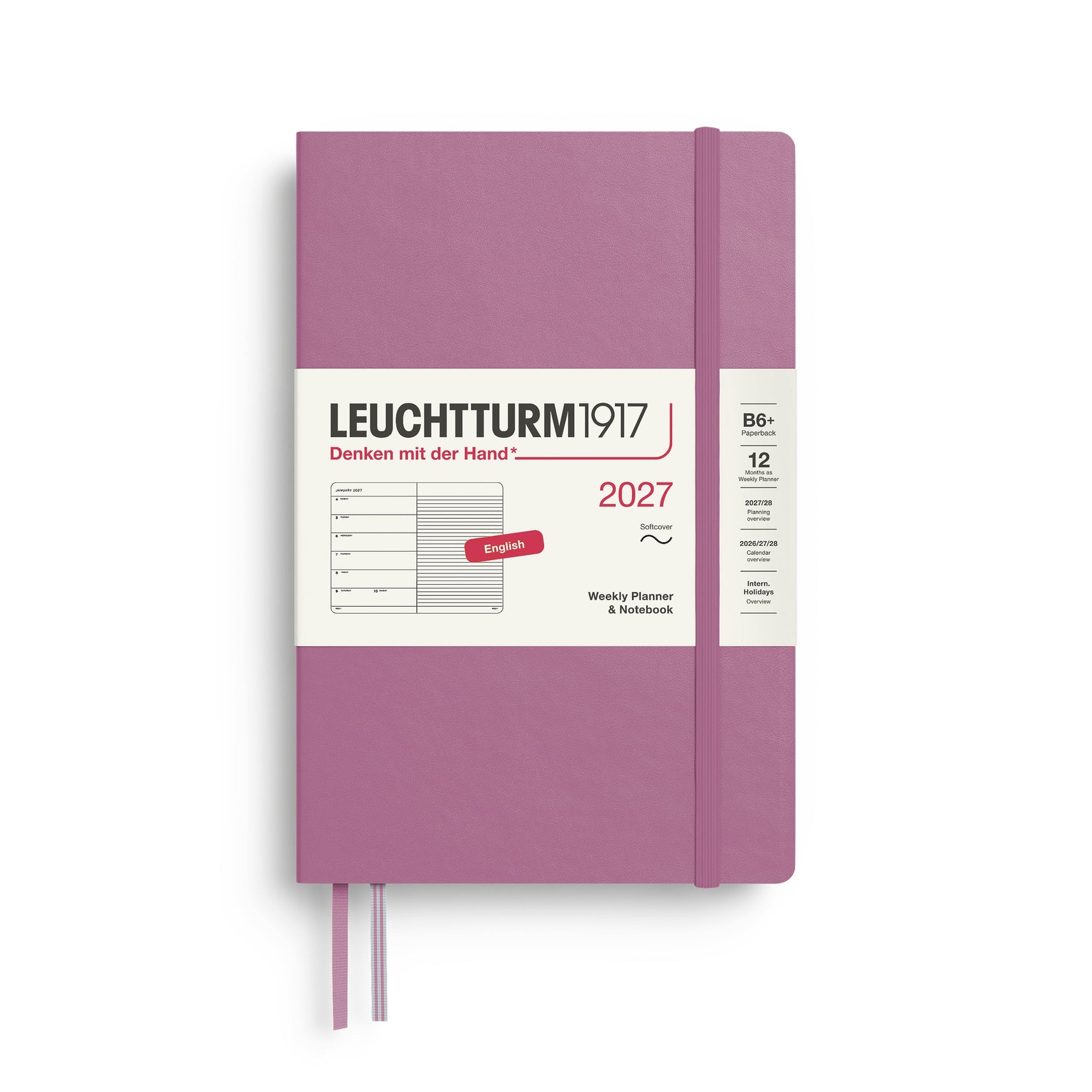 Leuchtturm1917 2027 Weekly Planner Softcover (B6+) - Dusty Rose