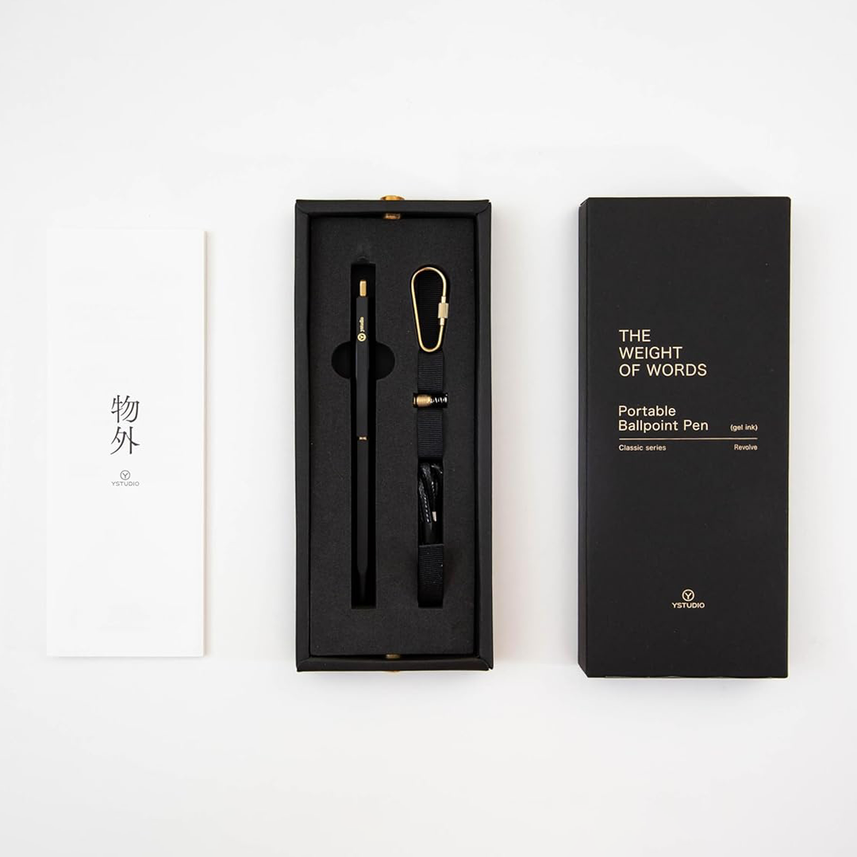 Ystudio Ballpoint Pen | Classic Revolve Portable Brass Black