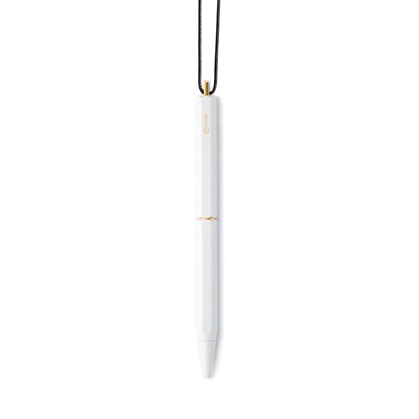 Ystudio Classic Revolve Portable Ballpoint Pen Brass (White finish)