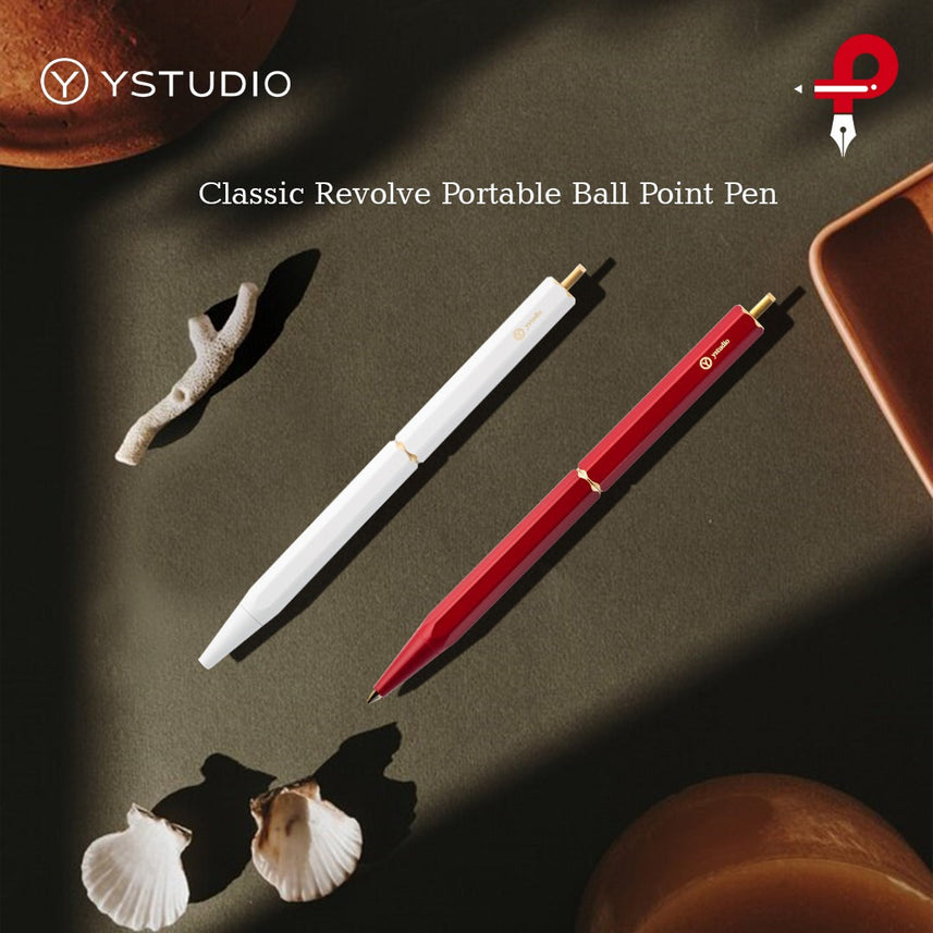 Ystudio | Ballpoint Pen | Classic Revolve Portable Brassing Black