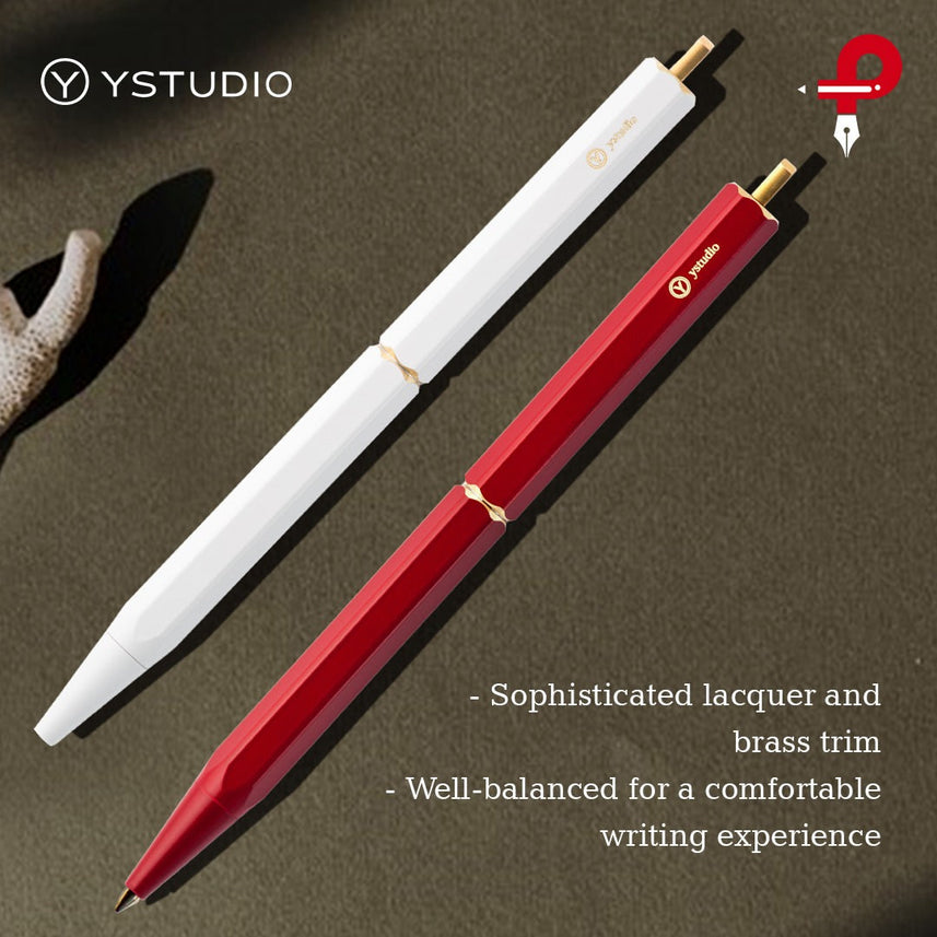 Ystudio | Ballpoint Pen | Classic Revolve Portable Brassing Black