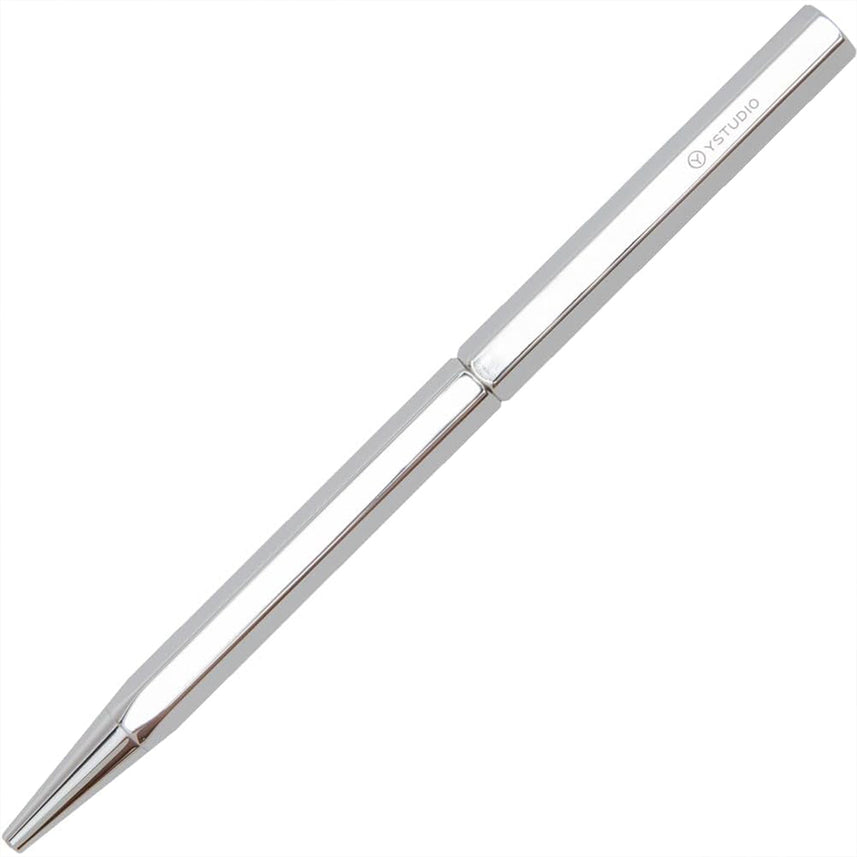 Ystudio Ballpoint Pen – Classic Revolve in Spring Shiny Silver