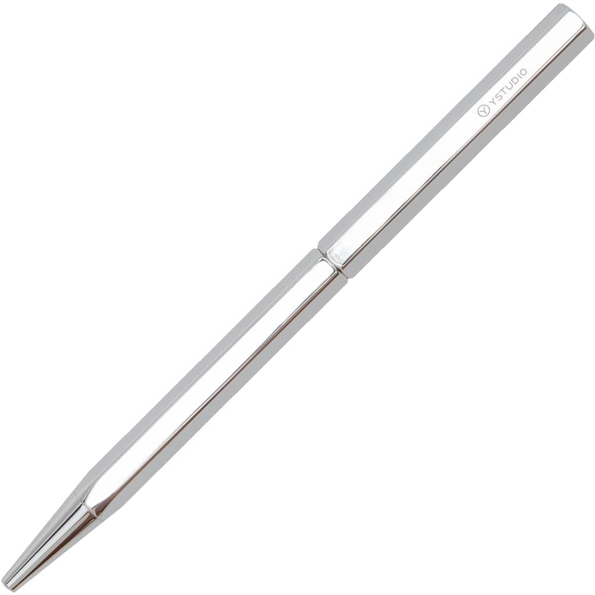 Ystudio Ballpoint Pen – Classic Revolve in Spring Shiny Silver