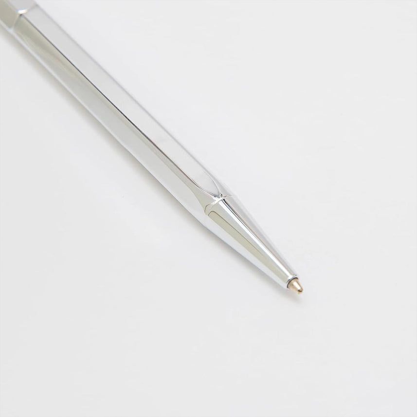 Ystudio Ballpoint Pen – Classic Revolve in Spring Shiny Silver