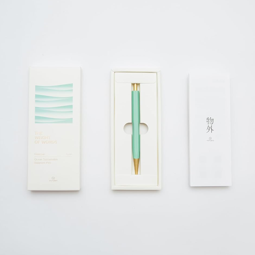 Ystudio Glamour Evolve Ocean Sustainable Ballpoint Pen in Teal Green