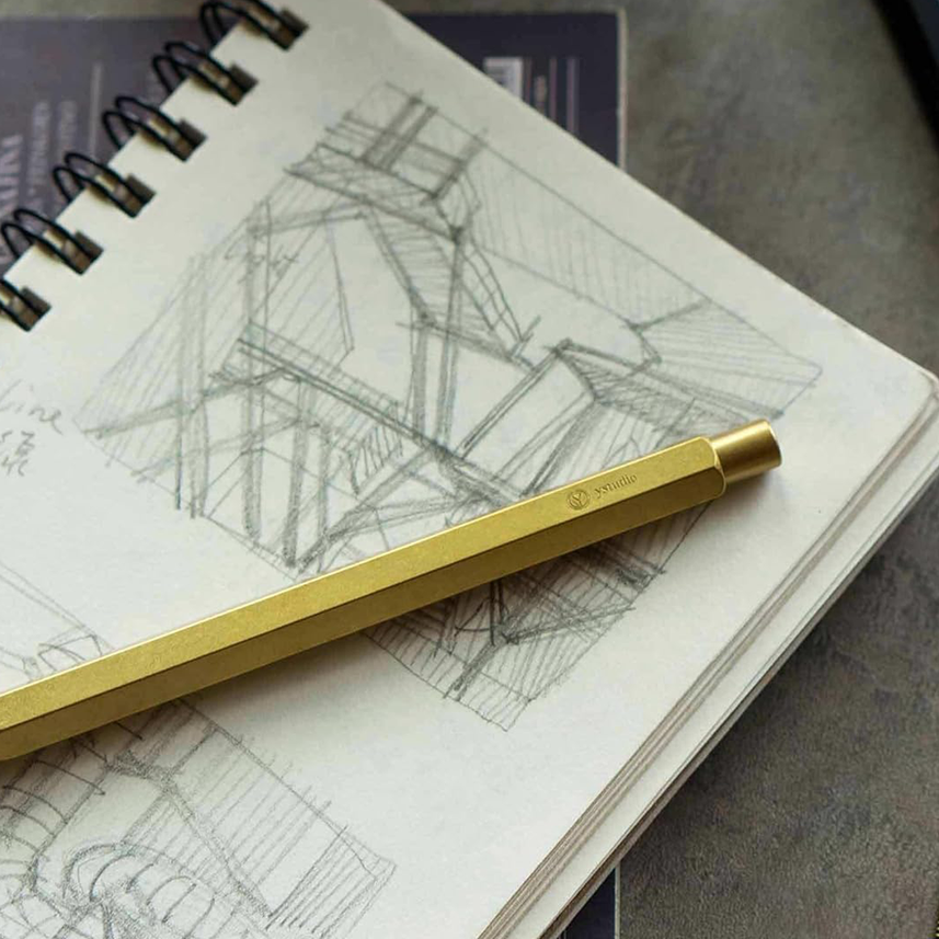 Ystudio | Classic Revolve | Sketching Pencil  | 2.0 mm | Brass