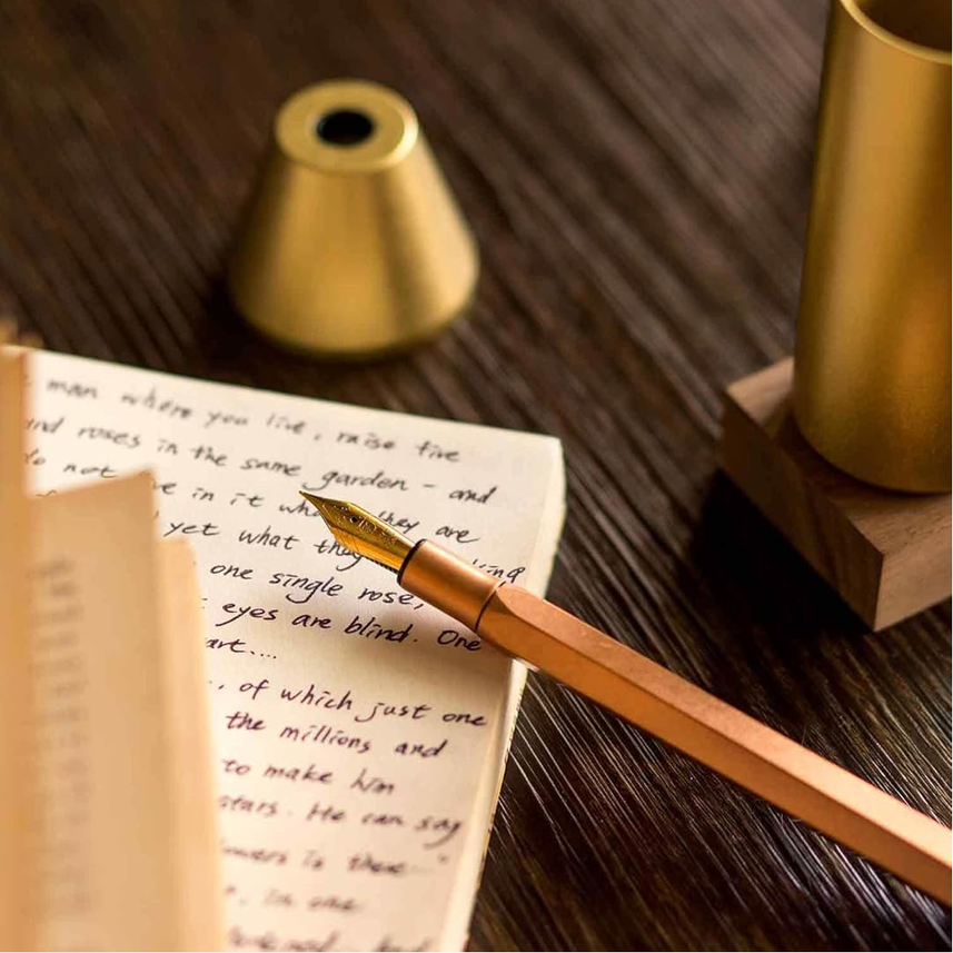 Ystudio | Fountain Pen | Classic Revolve | Fine Nib | Copper Converter (Included) Without Cap