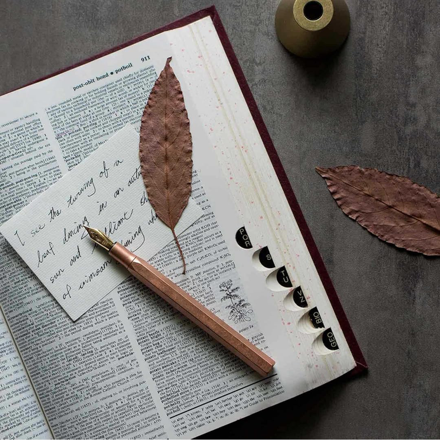 Ystudio | Fountain Pen | Classic Revolve | Fine Nib | Copper Converter (Included) Without Cap