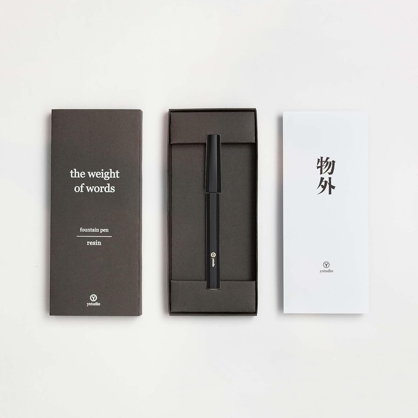 Ystudio Resin Series – Fountain Pen in Black Colour | Medium Nib