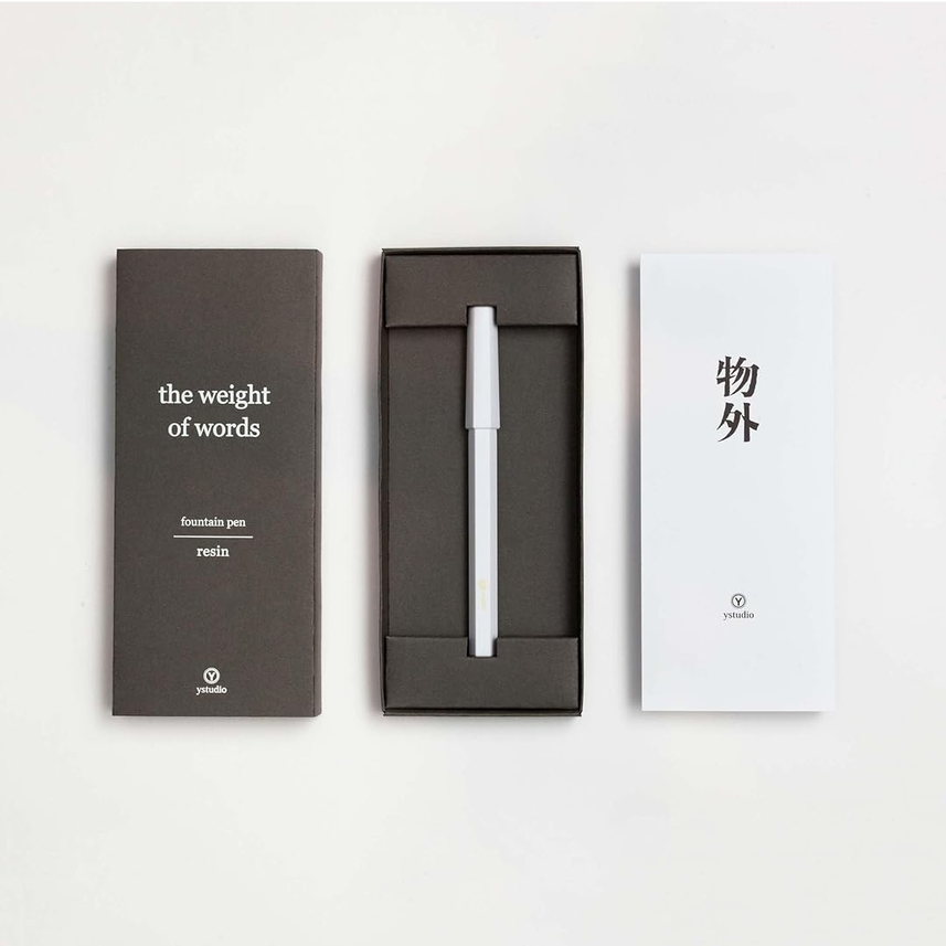 Ystudio Resin Series – Fountain Pen in White Colour | Medium Nib