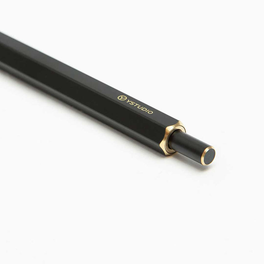 Ystudio | Mechanical Pencil | 0.7mm | Classic Revolve | Brass | Black | Pack of 1