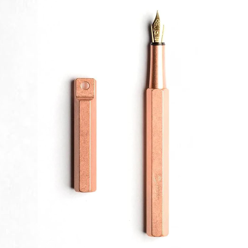 Ystudio | Portable Fountain Pen | Brassing Copper | Classic Revolve Series | Medium Nib