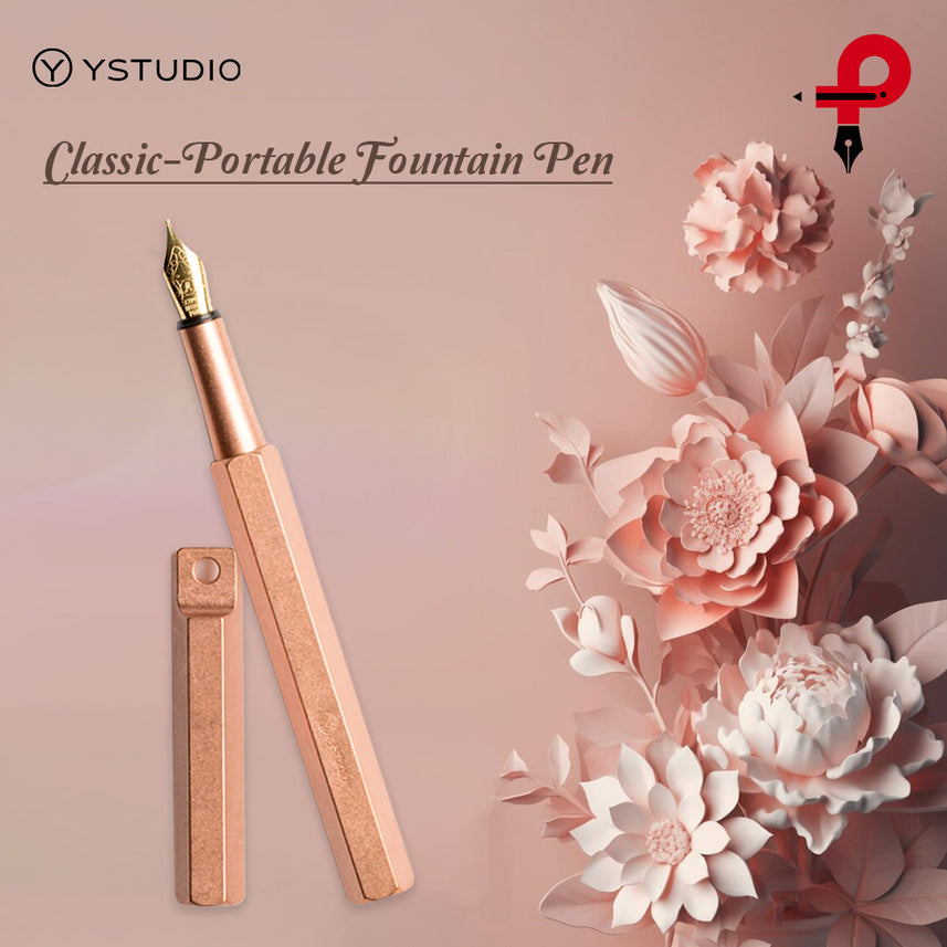 Ystudio | Portable Fountain Pen | Classic Revolve | Brassing Copper