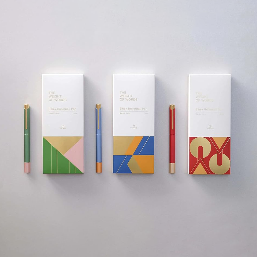 Ystudio | Rollerball Pen | Glamour Series | Evolve Bihex | Blue Gin.