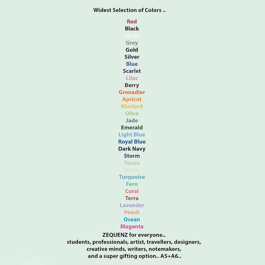 Zequenz A5 & A6- Olive Green Notebook Set Ruled Acid Free Paper 200 Pages Each 80GSM 360 Degree Flexibility 100% Handmade Fountain Pen Friendly Color Series Pack of 2 Notebooks