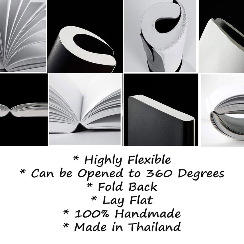 Zequenz A6 Size White Silver Notebook Squared & Blank Acid Free Paper 200 Pages each Ruling 400 Pages 70GSM 360 Degree Flexibility 100% Handmade PU and White paper Basic Plus Series - penpencilink