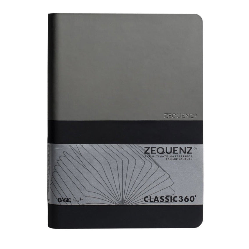 Zequenz Basic+ A5 Squared and Blank Notebook - Grey-Black
