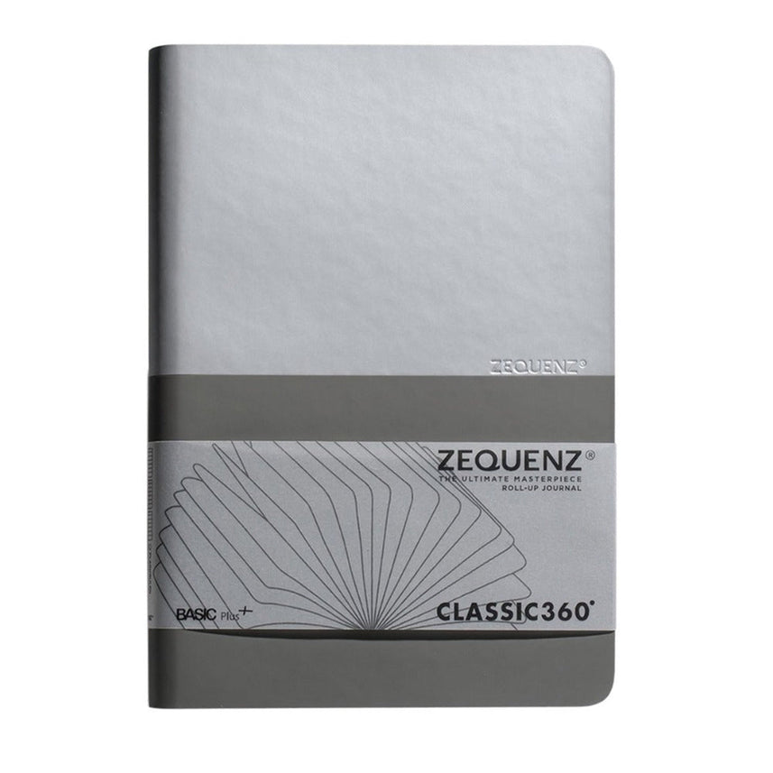 Zequenz Basic+ A5 Squared and Blank Notebook – Silver-Grey