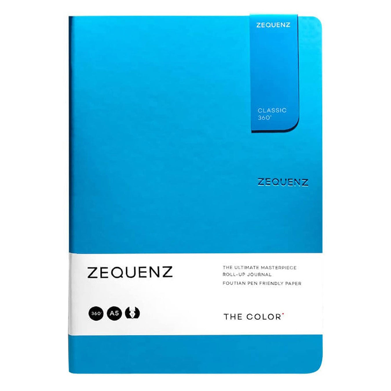 Zequenz A5 Size Ocean Blue Slim Notebook Dotted Acid Free Paper 200 Pages 80GSM 360 Degree Flexibility 100% Handmade Fountain Pen Friendly Color Series Bookmark Included
