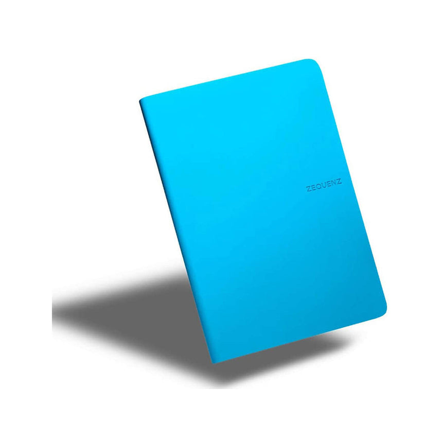 Zequenz A5 Size Ocean Blue Slim Notebook Squared Acid Free Paper 200 Pages 80GSM 360 Degree Flexibility 100% Handmade Fountain Pen Friendly Color Series Bookmark Included