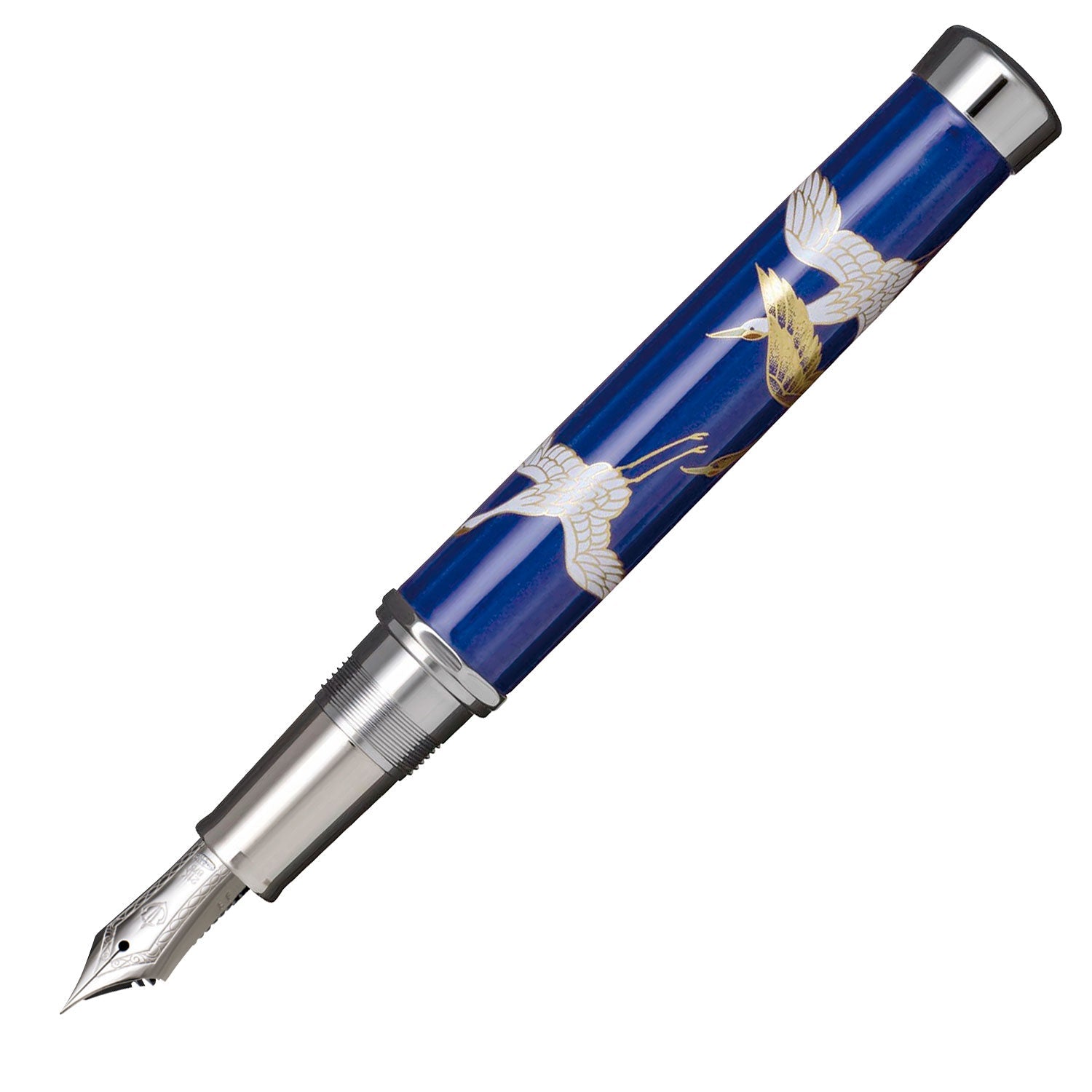Arita Ware 400th Anniversary Fountain Pen Lazuli Tsuru no Mai [Silver] (manufactured by Koransha)
