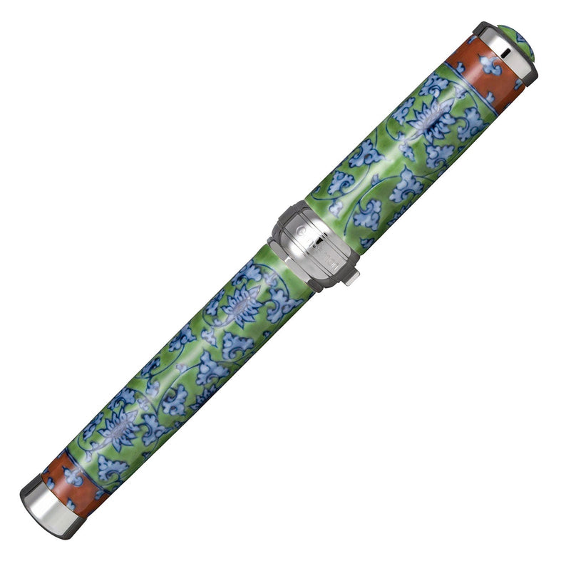 Arita Ware 400th Anniversary Fountain Pen Green Arabesque [Silver] (Made by Gen'emon Kiln)