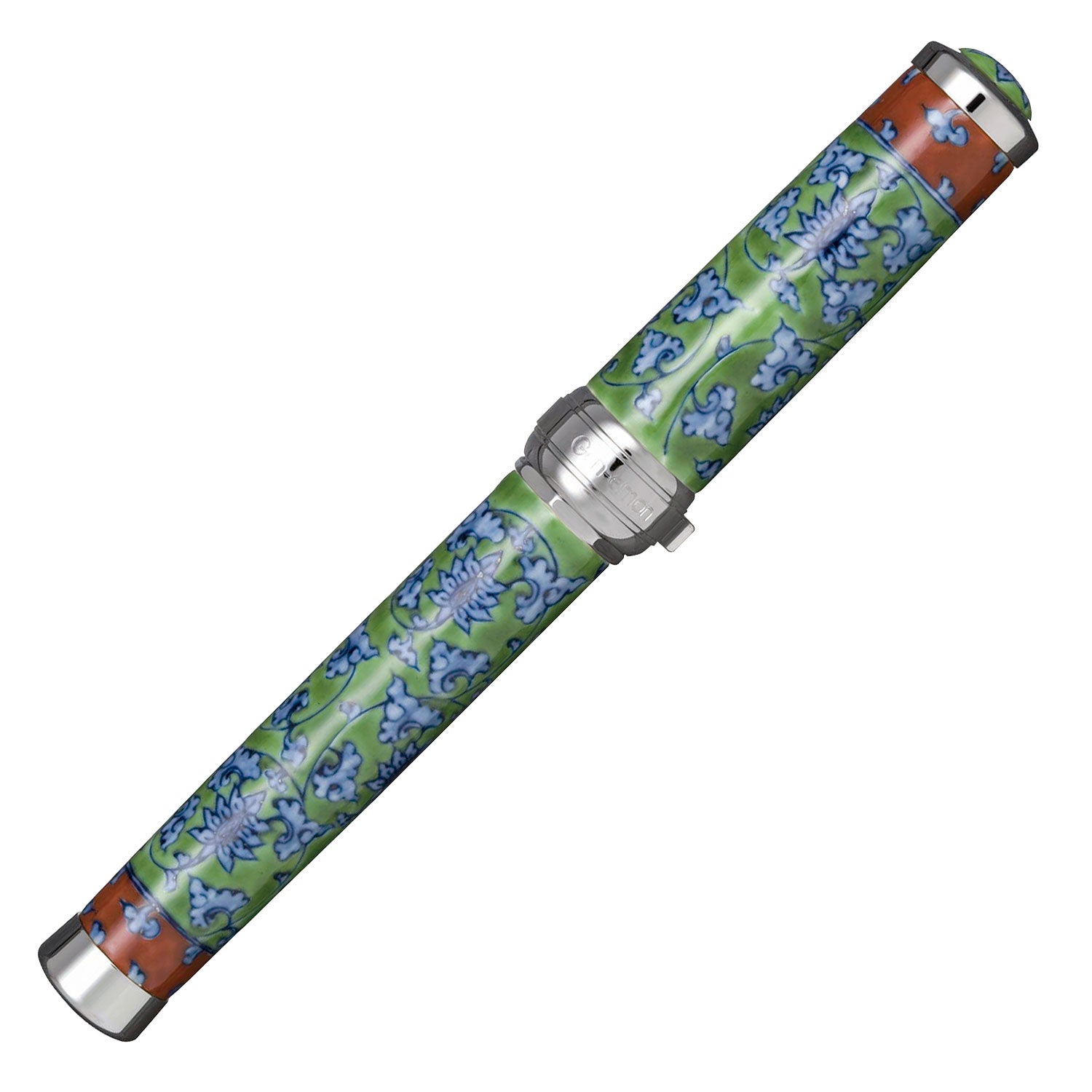 Arita Ware 400th Anniversary Fountain Pen Green Arabesque [Silver] (Made by Gen'emon Kiln)