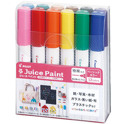 Pilot Marker Pen Juice Paint - 0.7mm - 12 Colors Set