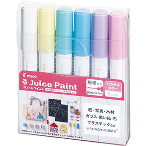 Pilot Marker Pen Juice Paint Pastel Color - 0.7mm - 6 Colors Set
