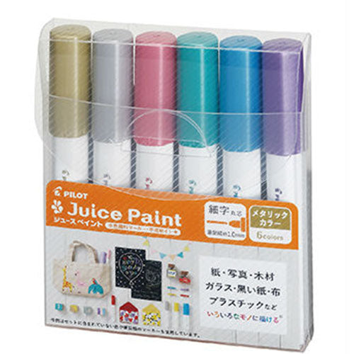 Pilot Marker Pen Juice Paint Metallic Color - 1.0mm - 6 Colors Set